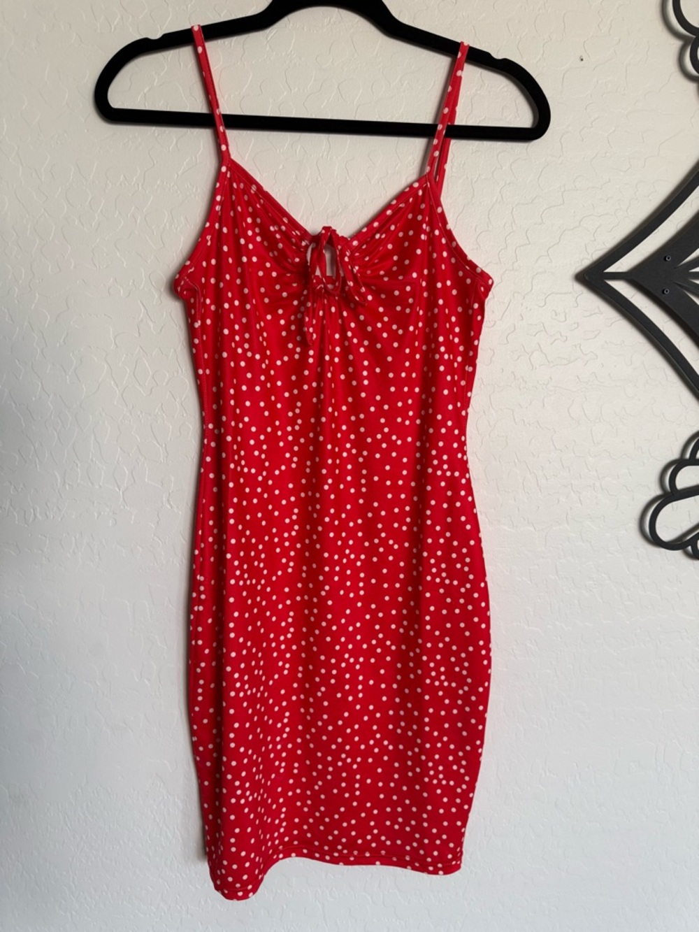 5/$25 - Red Polka Dot Slip Dress - Classic Spaghetti Strap - Small